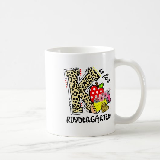 Mug Léopard K est pour l'élève de maternelle enseignan (Droite)