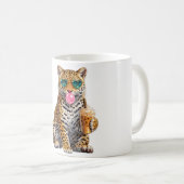 Mug Léopard mignon avec chewing-gum lunettes de soleil (Devant droit)