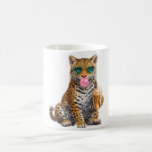 Mug Léopard mignon avec chewing-gum lunettes de soleil (Centre)