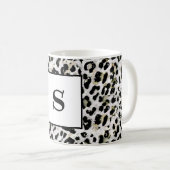 Mug Leopard - Monogramme tacheté, personnalisé, (Devant droit)