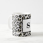 Mug Leopard - Monogramme tacheté, personnalisé, (Devant gauche)