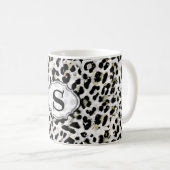 Mug Leopard - Monogramme tacheté, personnalisé, (Devant droit)