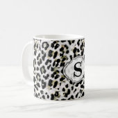 Mug Leopard - Monogramme tacheté, personnalisé, (Devant gauche)