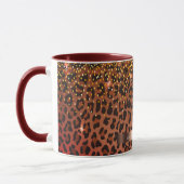 Mug Leopard motif brun noir bronze doré (Gauche)