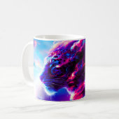Mug Léopard néon cosmique futuriste (Devant gauche)