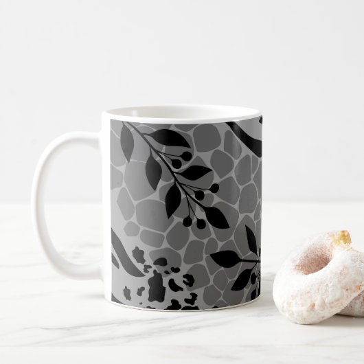 Mug Léopard noir et blanc (Avec donut)