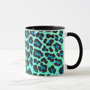 Mug Léopard noir et Turquoise