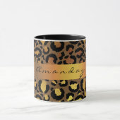 Mug Léopard Peau Noir Miel Or Nom de la bande Glam (Centre)