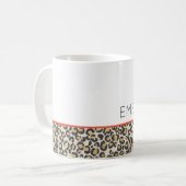Mug Leopard Poster de animal Neutral Chic NOM (Devant gauche)