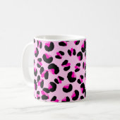 Mug Léopard rose. Motif de peau animale. Leopard. Pant (Devant gauche)