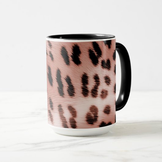 Mug Léopard rose rose (Devant droit)
