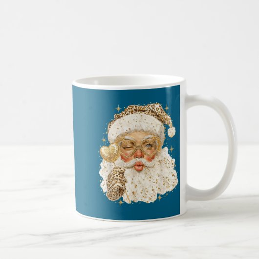 Mug Leopard Santa Christmas Funny Gift For Women, Girl (Droite)