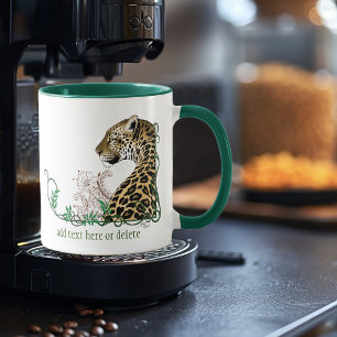 Mug Leopard Wild Cat Green Henna