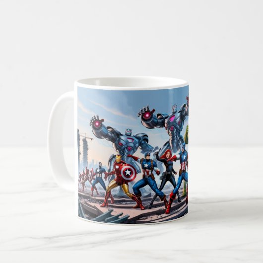 Mug "L'Épopée : les vengeurs contre les forces ennemie (Devant gauche)