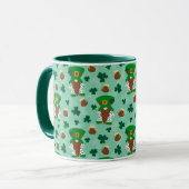 Mug Leprechaun Gnomes avec trèfle et Pots d'or (Devant gauche)