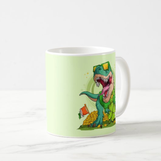 Mug Leprechaun T-Rex St. Patrick's Day (Devant droit)