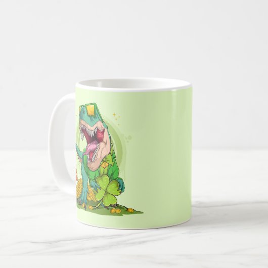 Mug Leprechaun T-Rex St. Patrick's Day (Devant gauche)
