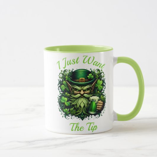 Mug Leprechaun Whimsical Boire Une Bière Frothy (Droite)