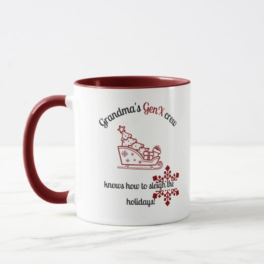 Mug L'équipage du Gen X de grand-mère sait comment bat (Gauche)