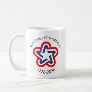 Mug Les 250 ans d'Amérique 1776-2026 Rouge Blanc Bleu