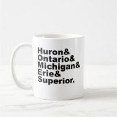 Mug Les 5 Grands Lacs| Huron Ontario Michigan Erie (Gauche)