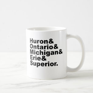 Mug Les 5 Grands Lacs Huron Ontario Michigan Erie