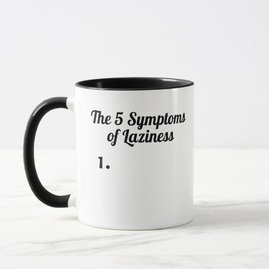 Mug Les 5 symptômes de la paresse...1 (Gauche)