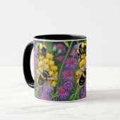 Mug Les abeilles dans une prairie à fleurs (Devant gauche)