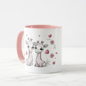 Mug Les amateurs de Giraffe de Cartoon mignonne Coeurs (Devant gauche)