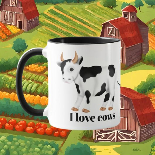 Mug Les amateurs de vaches mignonnes ajoutent du monog