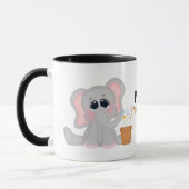 Mug Les amateurs d'éléphants adorent ajouter du monogr (Gauche)
