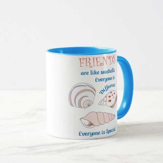 Mug Les amis sont comme des coquillages (Devant droit)