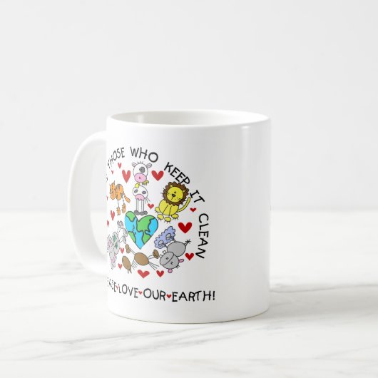 Mug Les animaux aiment notre terre (Devant gauche)