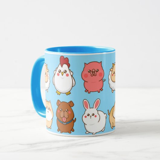 Mug Les animaux de ferme mignons (Devant gauche)