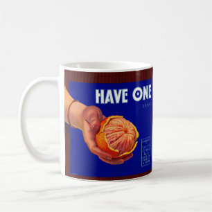 Mug Les années 1940 ont un étiquette de caisse orang