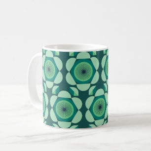 Mug les années 70 floral vibe - vert et bleu
