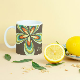 Mug les années 70 Hippie super Fleur Brown Retro Daisy