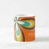Mug les années 70 Hippie super Fleur Orange Retro Dais (Centre)