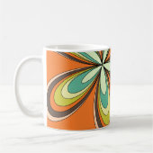 Mug les années 70 Hippie super Fleur Orange Retro Dais (Gauche)