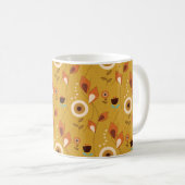 Mug les années 70 Mi-Siècle Moderne Mustard Floral (Devant droit)