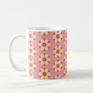 Mug les années 70 Rétro motif de puissance de fleur ar