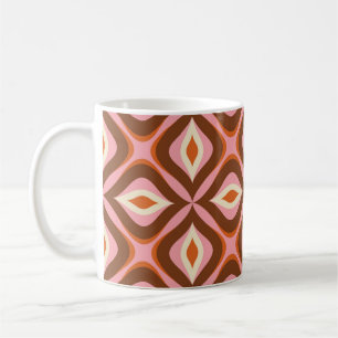 Mug les années 70 Retro Motif sans fil en Orange, Brow