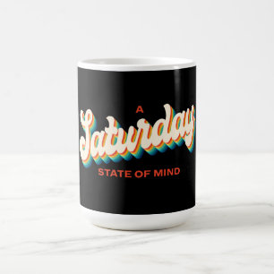 Mug les années 70 Style Samedi État d'esprit Logo r
