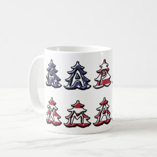 Mug Les arbres de Noël patriotiques Joyeux XMAS
