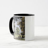 Mug Les arbres de soeur, Kew fait du jardinage, plaque (Devant gauche)