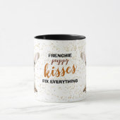 Mug Les baisers de chiot Bouledogue Français arrangent (Centre)