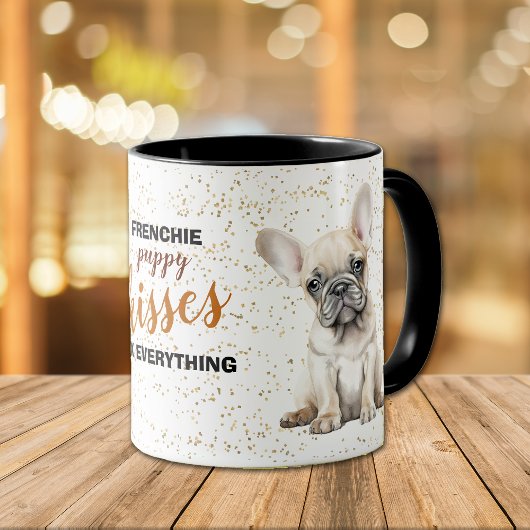 Mug Les baisers de chiot Bouledogue Français arrangent