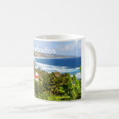 Mug Les Barbade, tasse, océan, tropical, plage, paume (Devant droit)