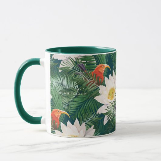 Mug Les Blancs Lotus Tropical Birds & Lotus Motif (Gauche)
