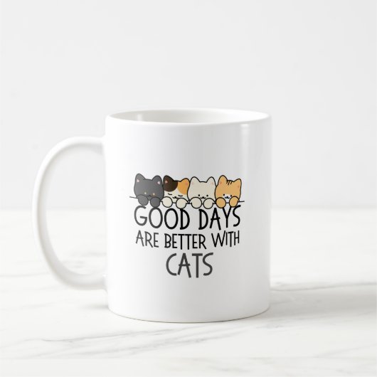 Mug Les bons jours sont meilleurs avec les chats Citat (Gauche)